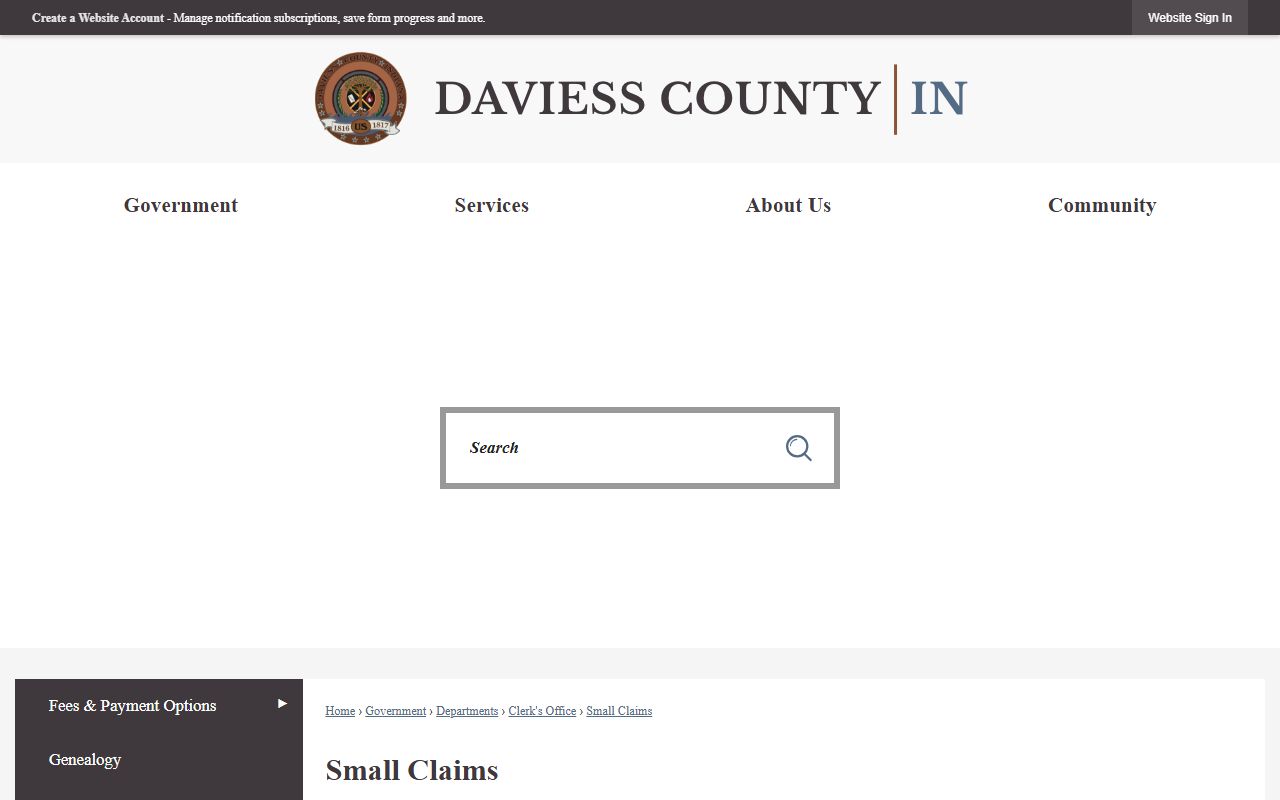 Daviess County Clerk small claims records