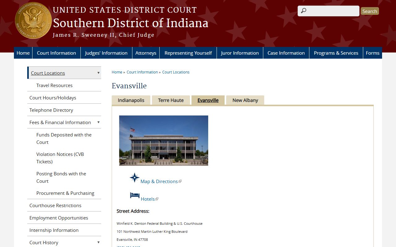 Daviess County court dockets Evansville federal courthouse