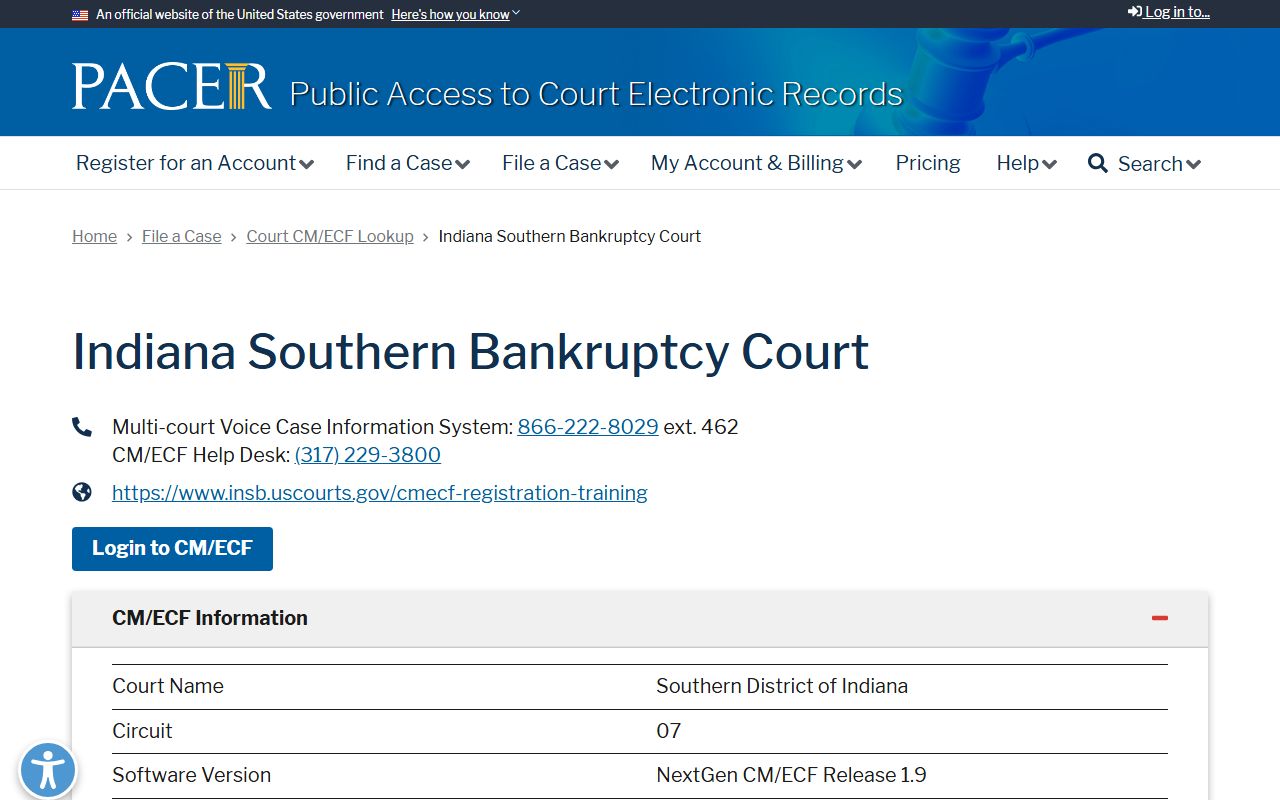 Daviess County court dockets PACER lookup for bankruptcy court