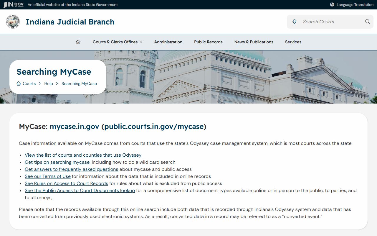 Daviess County court records MyCase help and document availability