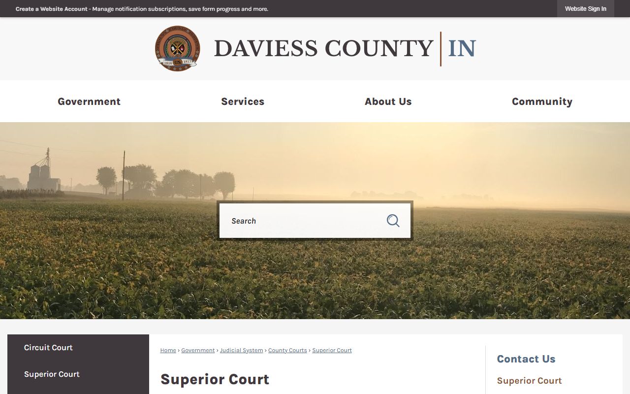 Daviess County Superior Court criminal court records
