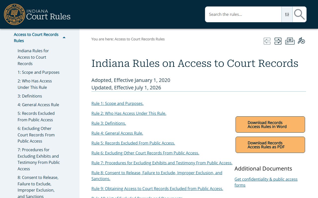 Daviess County court records access rules