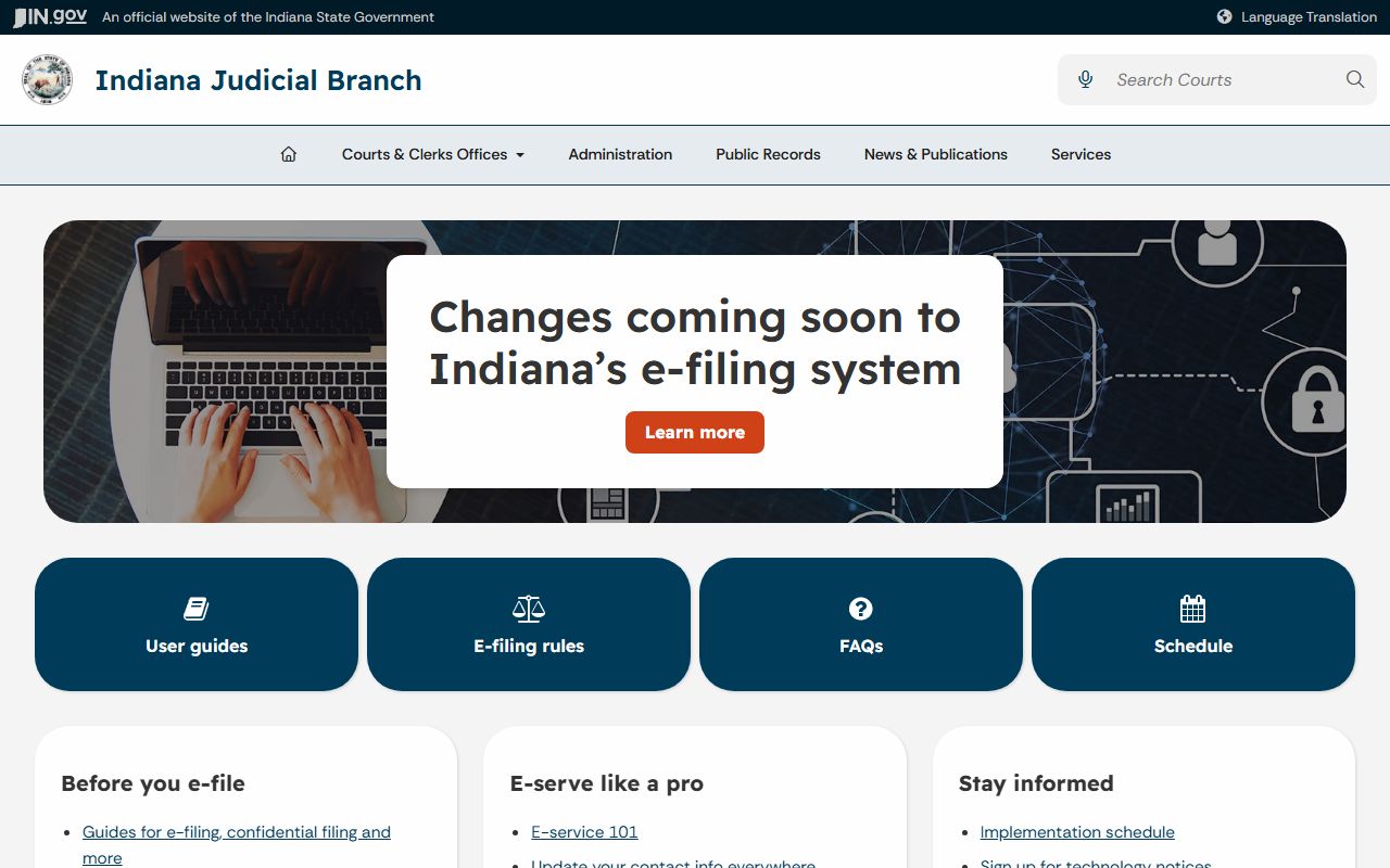 Daviess County Circuit Court and Superior Court e-filing records