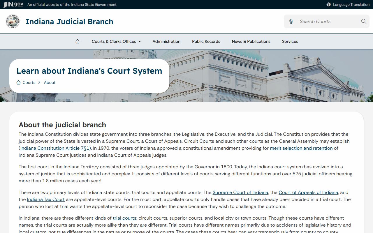 Daviess County court records Indiana court system overview